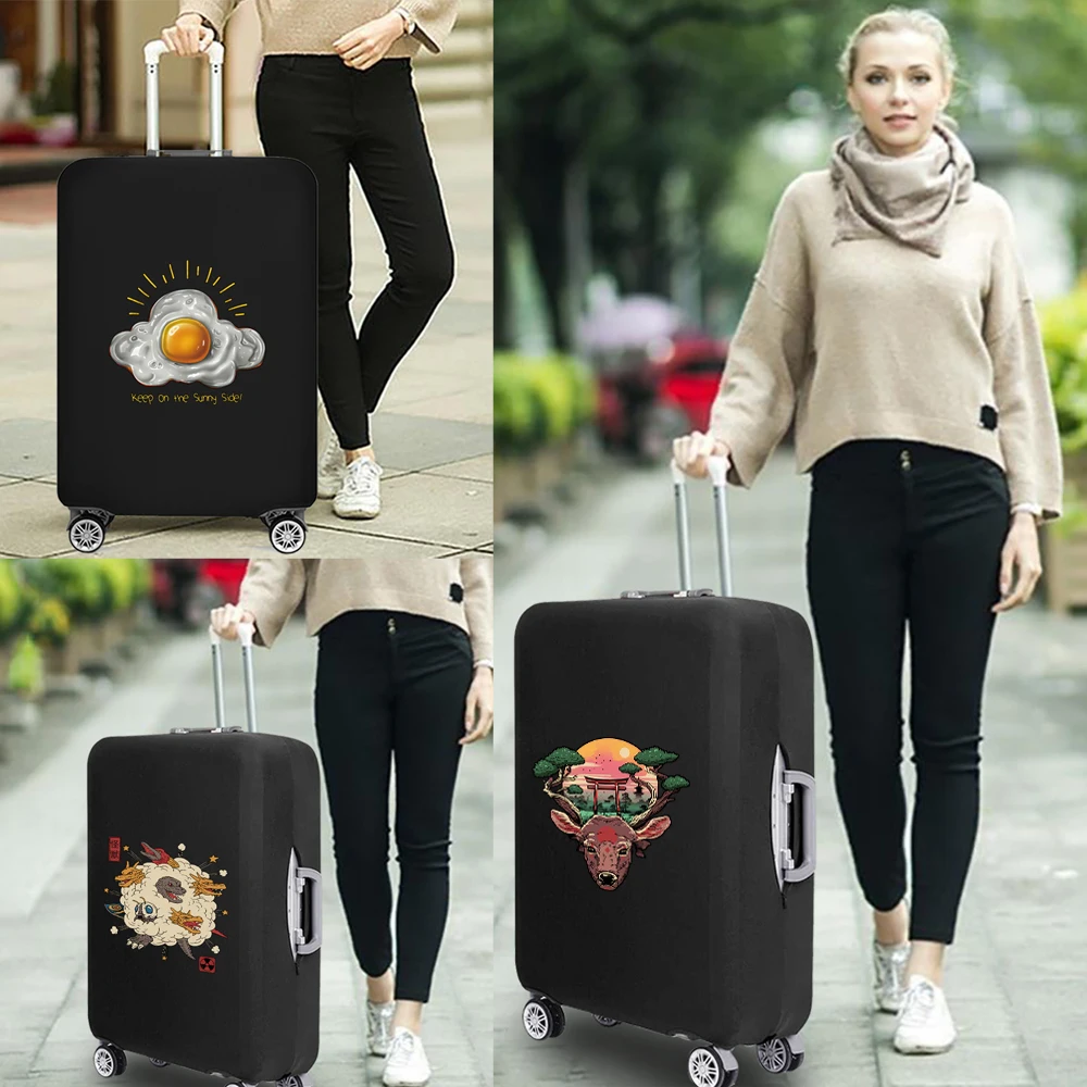 Cute Cat Travel Luggage Elastic Dustproof Cover Suitcase Protective Cover for 18-32 Inch Trolley Bag Case Luggage Accessories