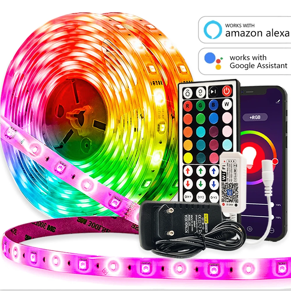 

RGB 5050 LED Strip Lights 5M-30M Alexa Bluetooth Control Smart Luces Flexible Lamp Diode Tape For Festival Fita Home Luz Decor