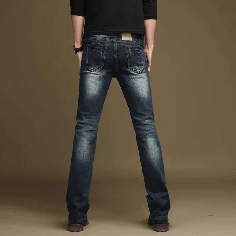 Mens Patch Boot Cut Jeans Trousers for Men Regular Flared Jeans Classic Designer Ripped Denim Pants Slim Fit Long Jean Hombre