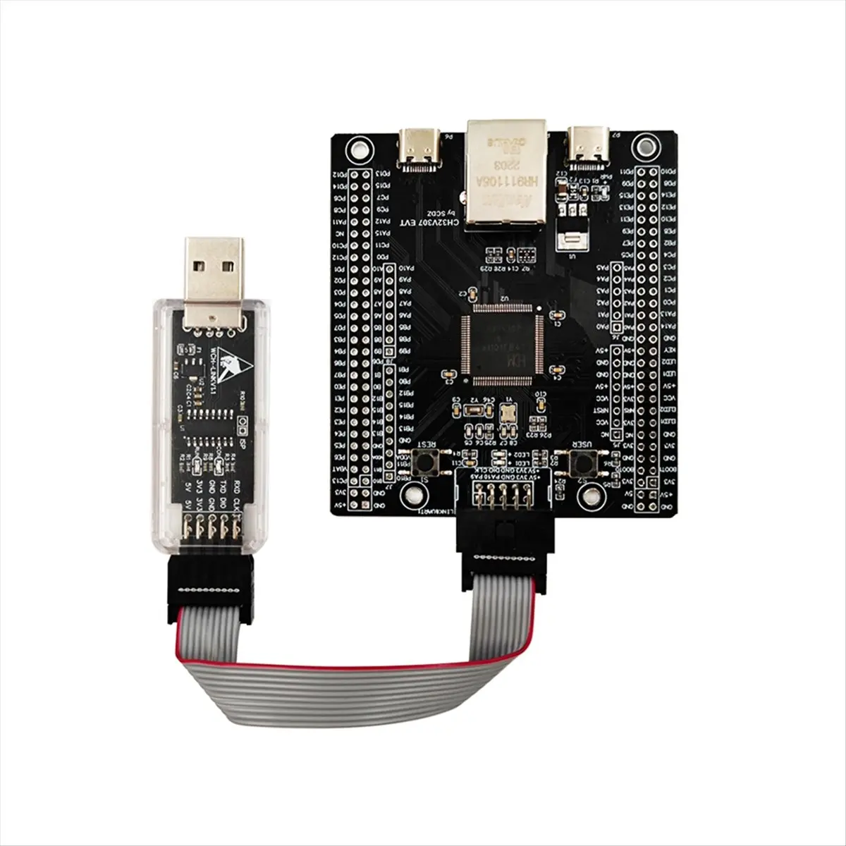 (A02R) Отладочная плата CH32V307 с микроконтроллером RISC-V и встроенным WCH-Link CH32V307VCT6 CH32V307V-EVT-R1 WCH (art.: 3920da13f3dec) - 3920da13f3dec