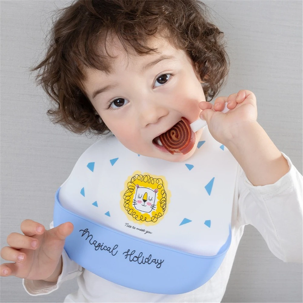 

Silicone Baby Bibs Boys Girls Stuff Waterproof Bib Feeding Infant Newborn Cartoon Apron Toddlers Bibs Burp Cloths Bandana