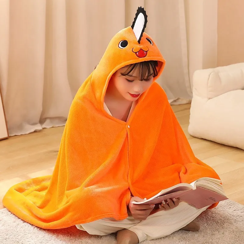 

Pochita Cosplay Blanket Orange Soft Winter Warm Chainsaw Man Costume Props