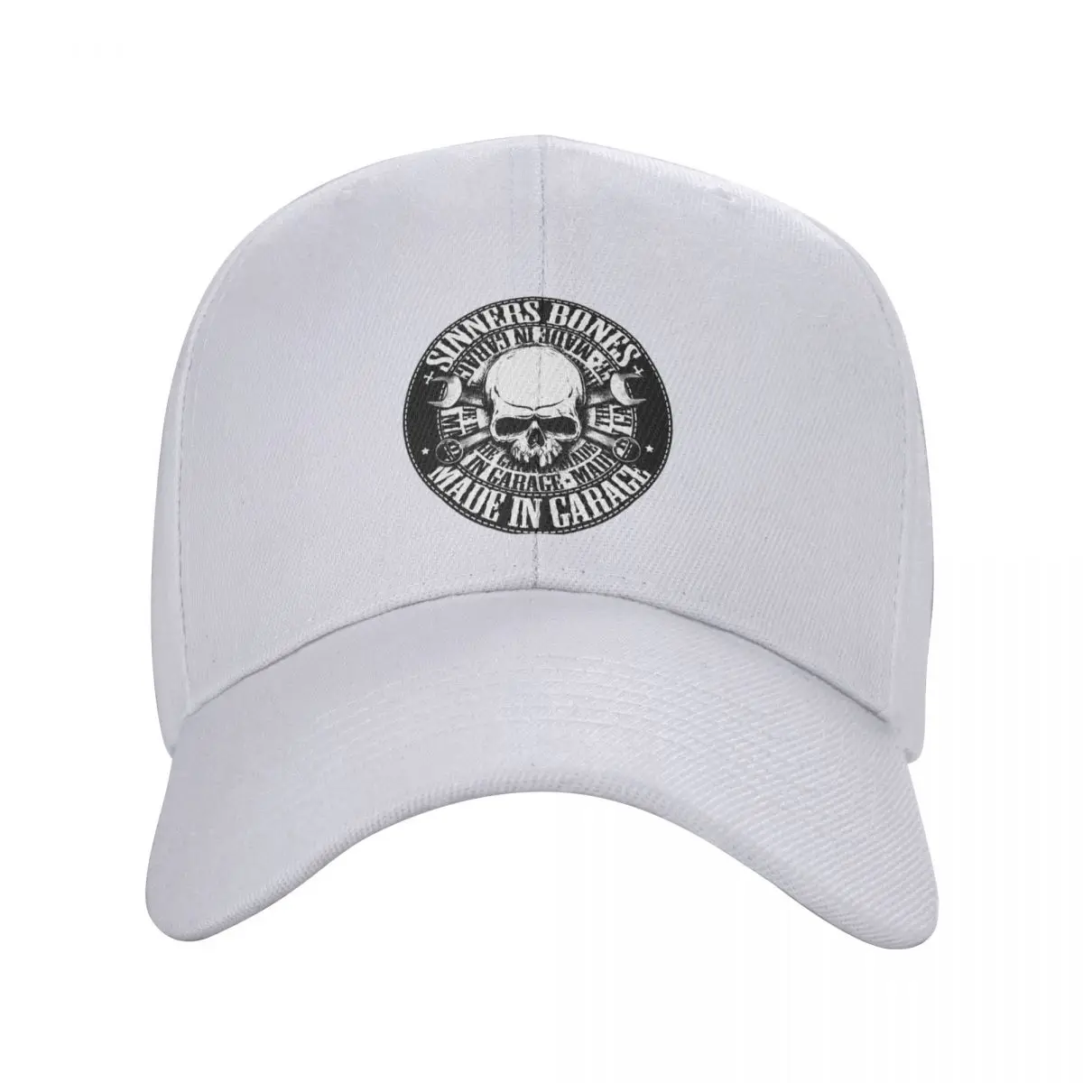 

New Personalized Sinners Bones Made In Garage Baseball Cap Sun Protection Men Women's Adjustable Skull Skeleton Dad Hat Summer 1