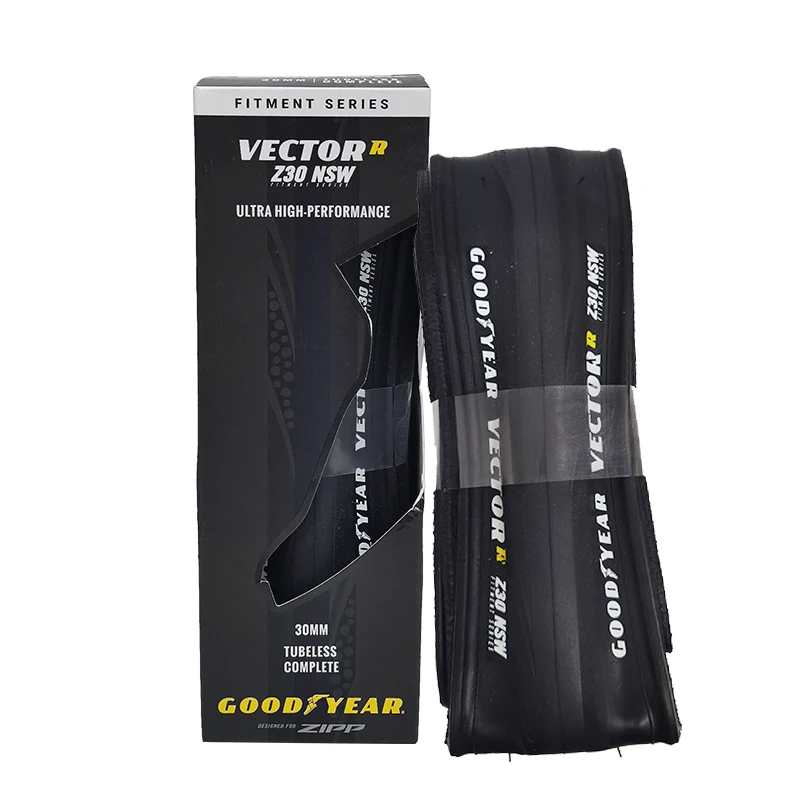 Фото Велосипедные шины Goodyear Zipp VectorR Z30 NSW для шоссейных велосипедов, 700x30/35C, готовые к бескамерной установке, для колес Zipp, черные, складные, для гравийных дорог №5