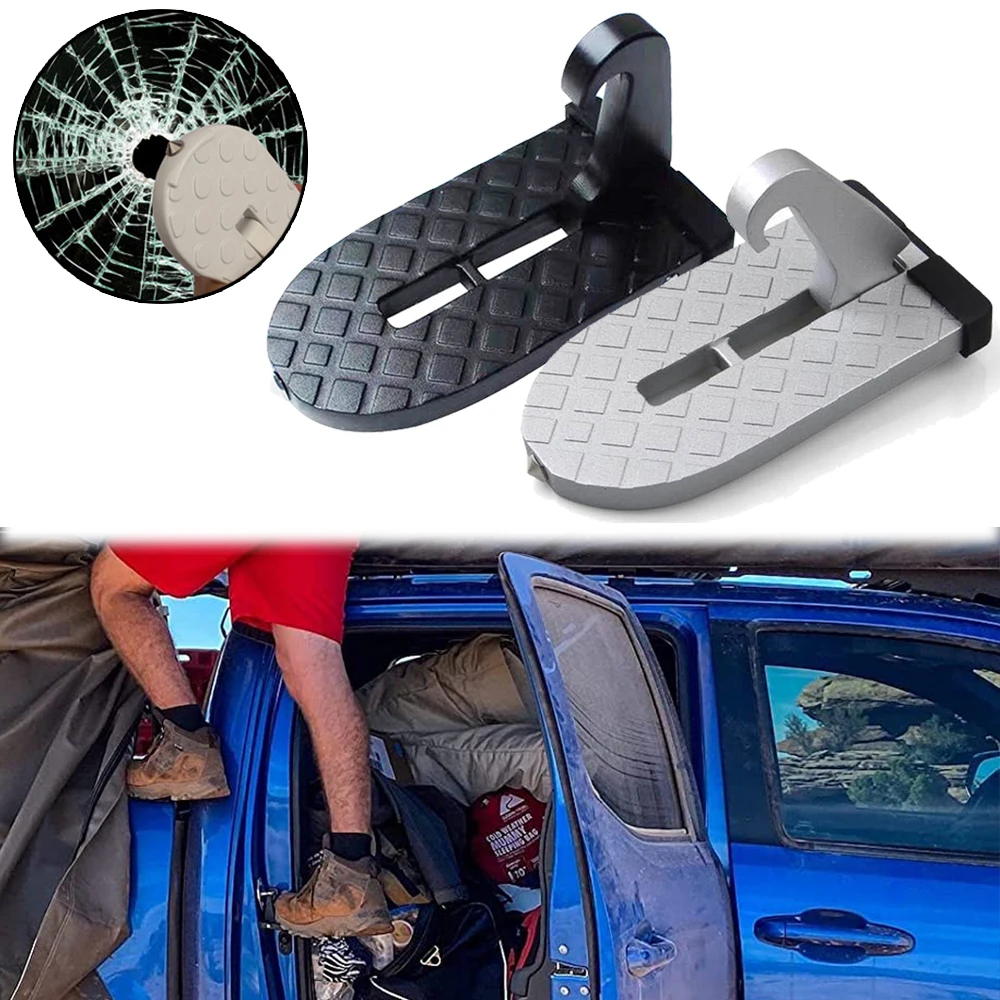

Car Roof Rack Step Universal Car Door Latch Hook Pedal Auxiliary Foot Roof Pedal Aluminium Alloy Safety Hammer Car Accessorie