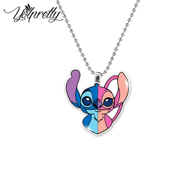 

2022 New Arrival Disney Funny Stitch and Lilo Cartoon Space Baby Stitch Angel Handcraft Acrylic Epoxy Resin Necklace