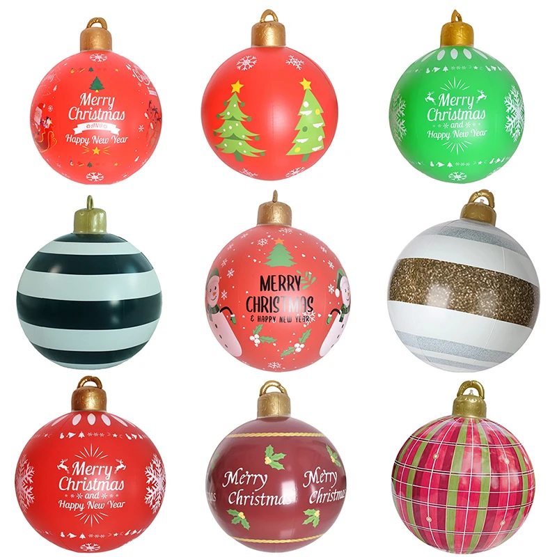 60 см Рождественский надувной шар украшенный ПВХ гигантские большие шары