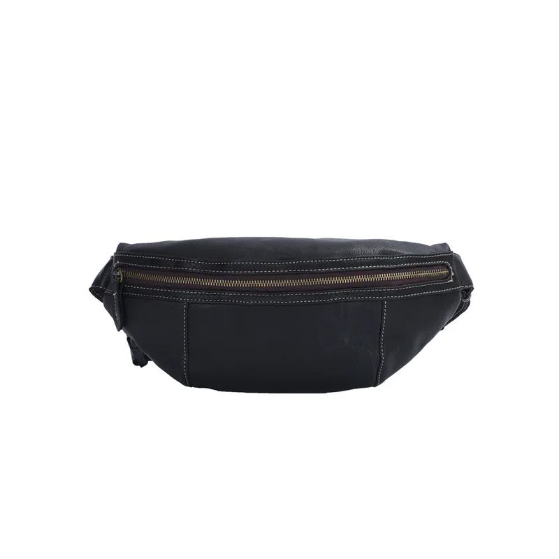 Vintage Genuine Leather Men's Chest Bag High-Capacity Crossbody Bags Male Chest Fanny Pack Casual Shoulder Sling Bag For Men