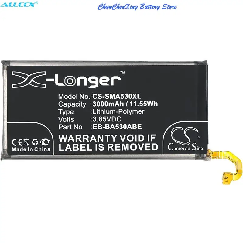 

Cameron Sino 3000mAh Battery EB-BA530ABE for Samsung Galaxy A8 2018, Galaxy A8 2018 TD-LTE, SM-A530, A530F,A530F/DS,A530N, A530W