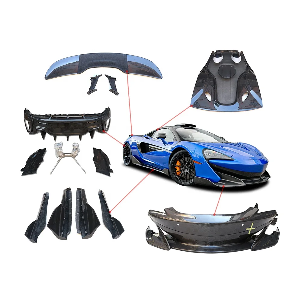 

600LT Style Dry Carbon Fiber Rear Diffuser Bumper Car Spoiler Body Kit For Mclaren 540C 570S 570GT Bumper Kit