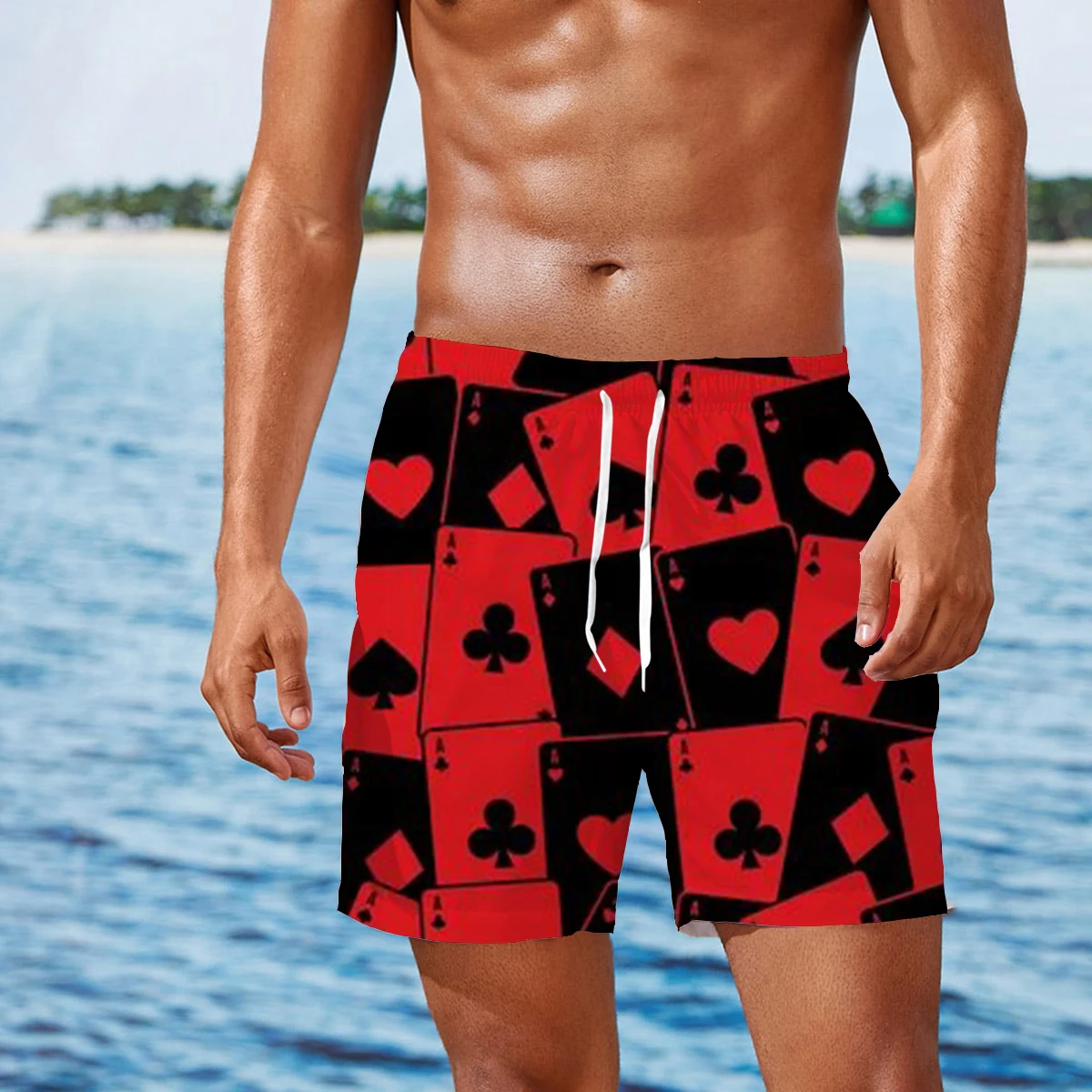 

2022 Summer New Beach Pants Men's Breathable Shorts European And American Style Beach Five-Point Pants Loose Straight Tide Pants