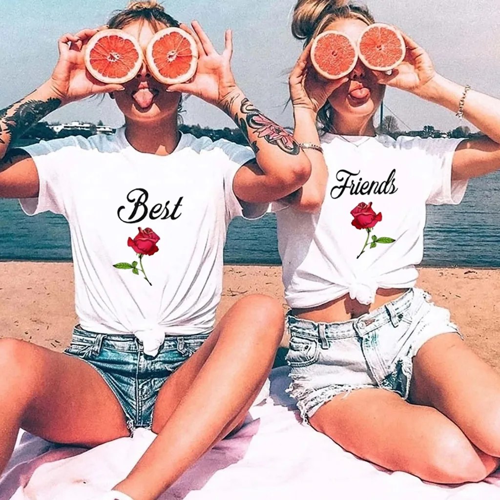 

Женские топы Love Friend, блузки с принтом, рубашки с надписью и розой, женская блузка, блузка с запахом спереди, топы размера 3x