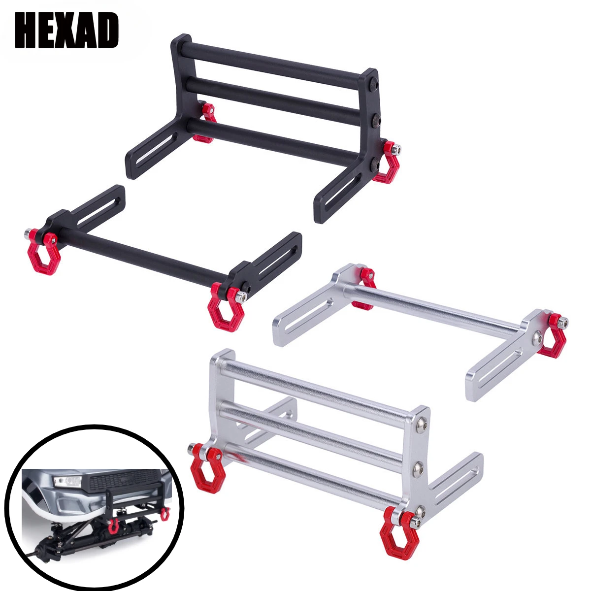 Регулируемые алюминиевые передние и задние бамперы Bull Bars для 1/10 RC Crawler Axial SCX10 TRX4 LCG