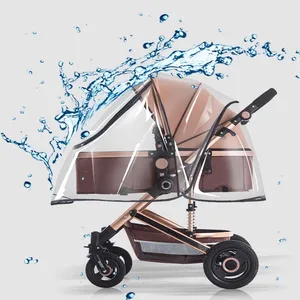 Универсальный чехол от дождя для детской коляски, защита от ветра и солнца, прозрачный дышащий зонт на колесиках аксессуары для дождевика