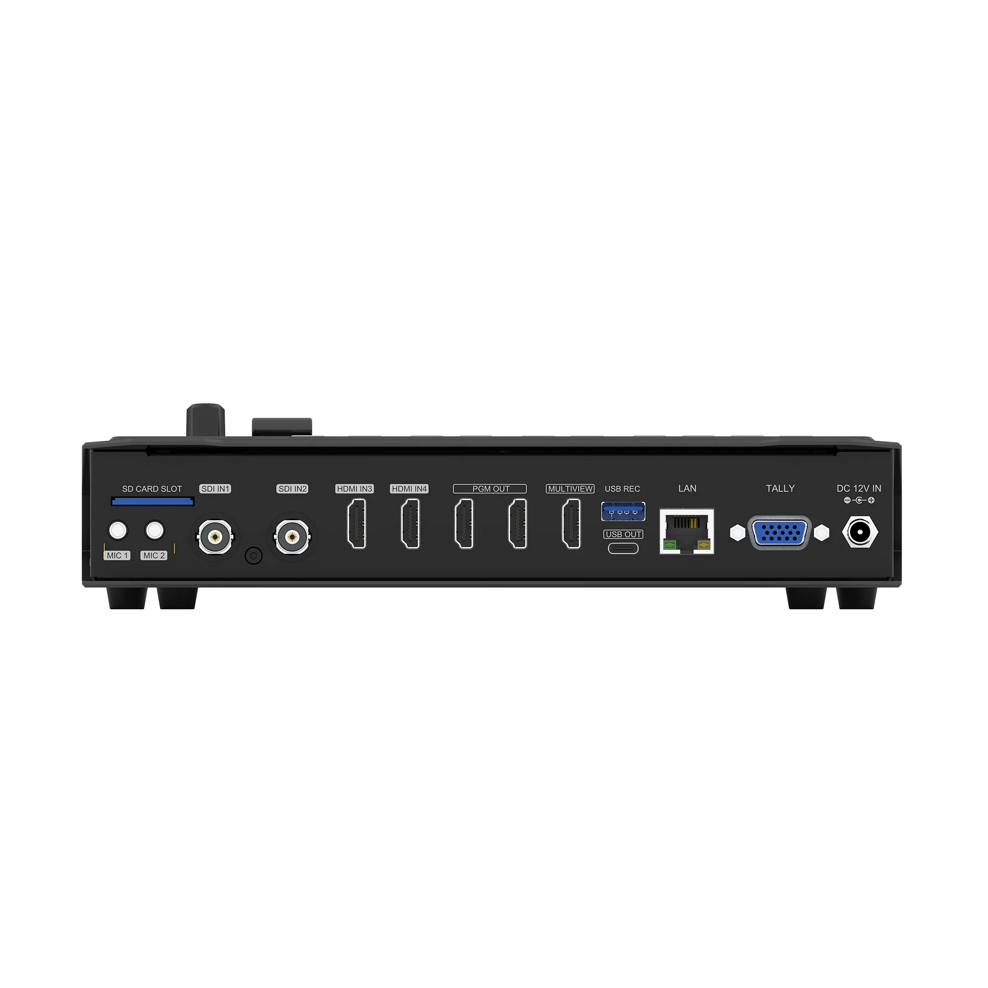 Фото Видеомикшер Avmatrix SHARK S4 для HDMI и 3G-SDI входов, прямая трансляция, RTMP/SRT, лумо- и хромакей-клавиши, металлический корпус, функция записи №2