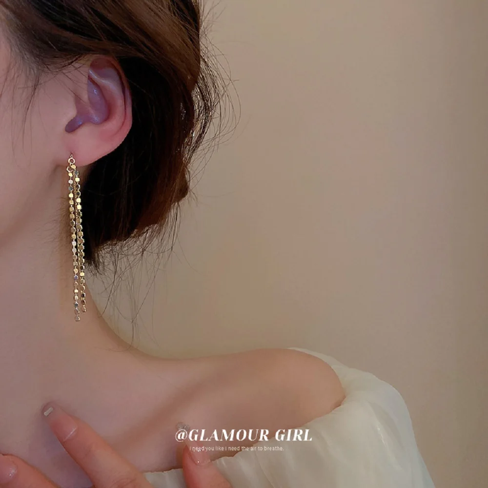 

Metal Line Ear Threader Earrings Thread Dangle Chain Pull-through Wire Earrings Gold For Woman Personality Gifts Jewelry