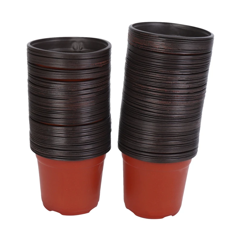 

150Pcs 4.72 Inch Plastic Flower Seedlings Nursery Supplies Planter Pot/Pots Containers Seed Starting Pots Planting Pots