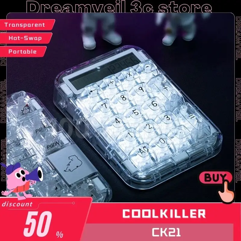 Coolkiller CK21 Прозрачные калькуляторы белого медведя Беспроводная портативная