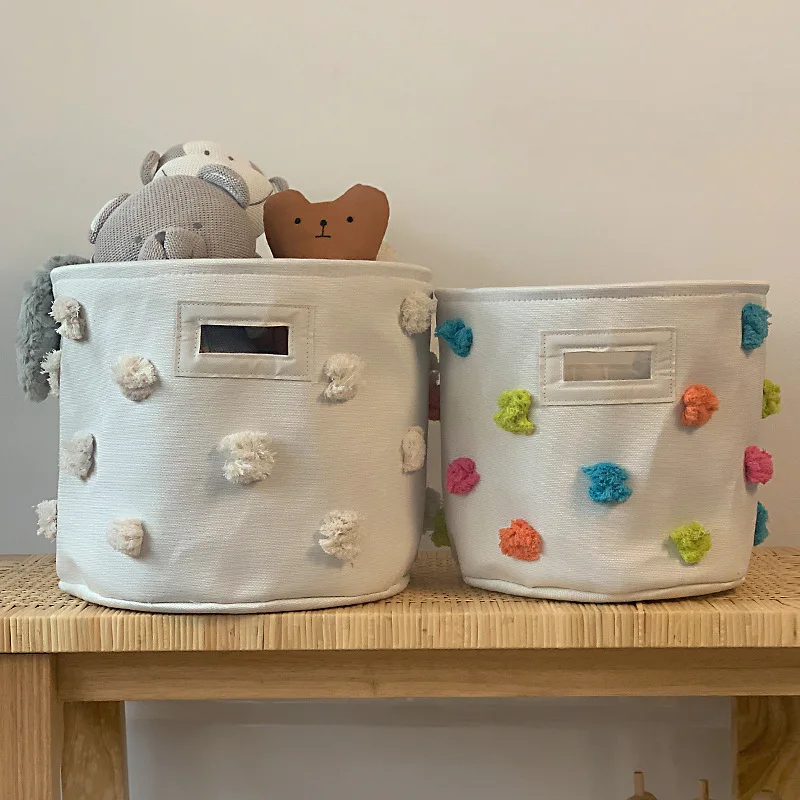 

Fashion Baby Toy Storage Bucket Laundry Basket home Decor rainbow Hair Ball Organizer Baskets Multi-function Large Dust