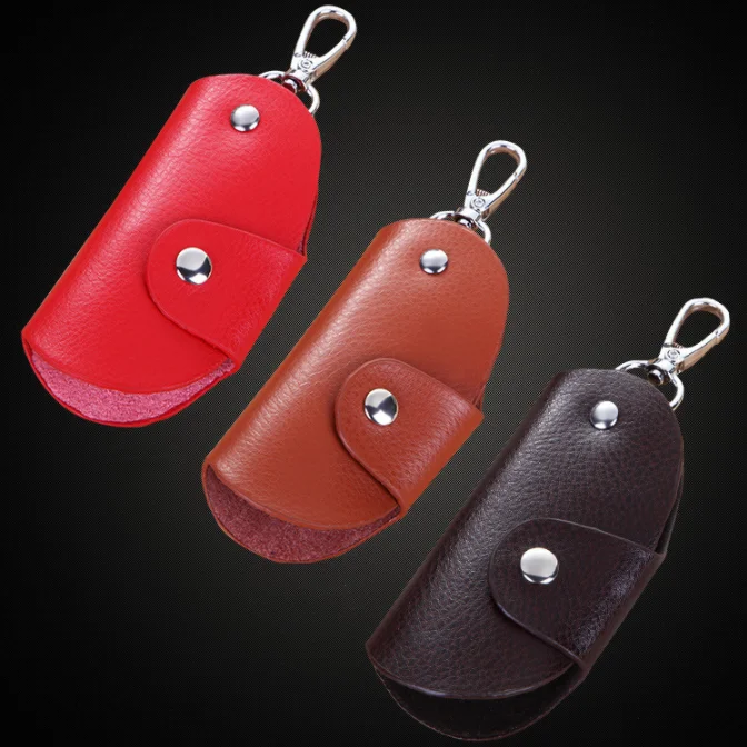 

Женский чехол, универсальный защитный чехол для автомобильных ключей, кошелек для ключей из натуральной кожи, мужской подвесной чехол для к...