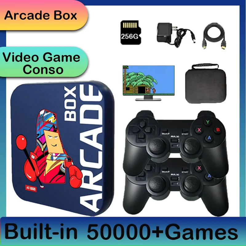

Arcade Box Video Game Console Built-in 40000 Games Retro 4K TV HD Portable for PSP/PS1/DC/Naomi/NEOGEO Game Console Gamepad