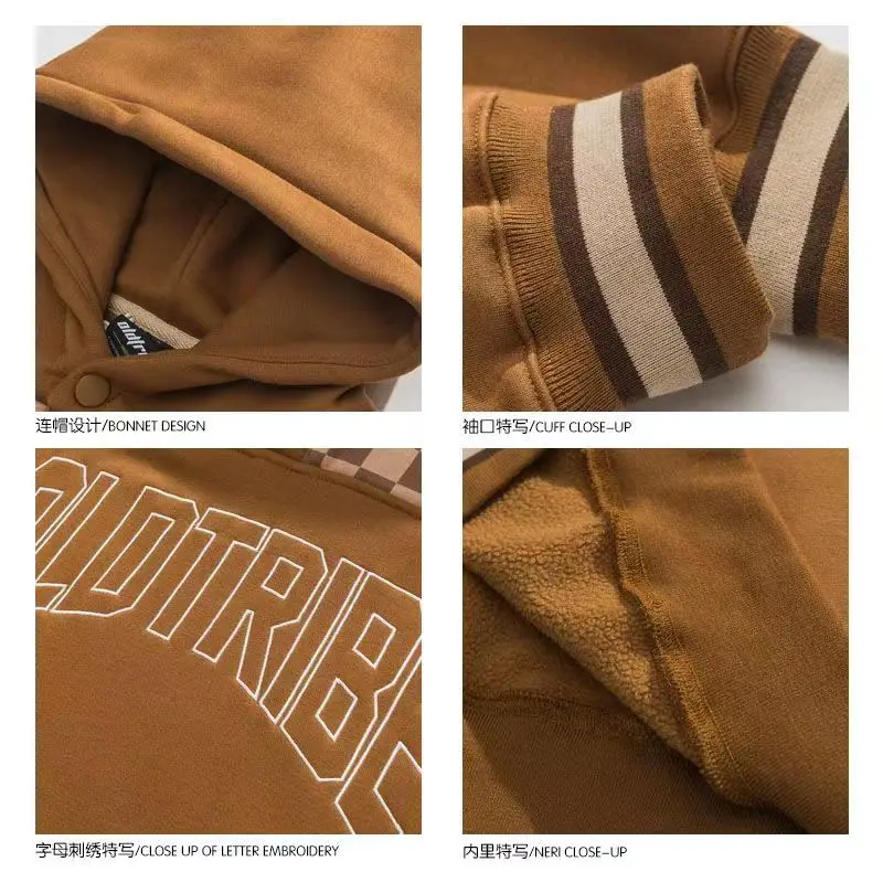 Высококачественный Американский свитер с капюшоном для мужчин на зиму свободный