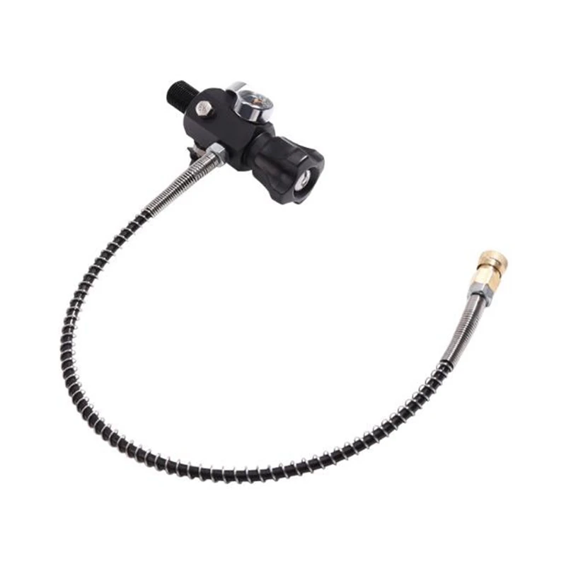 

PCP Tank Dual Gauge Charging Valve Air Filling Station Refill Adapter With 400Bar 6000Psi Gauge 50Cm Hose