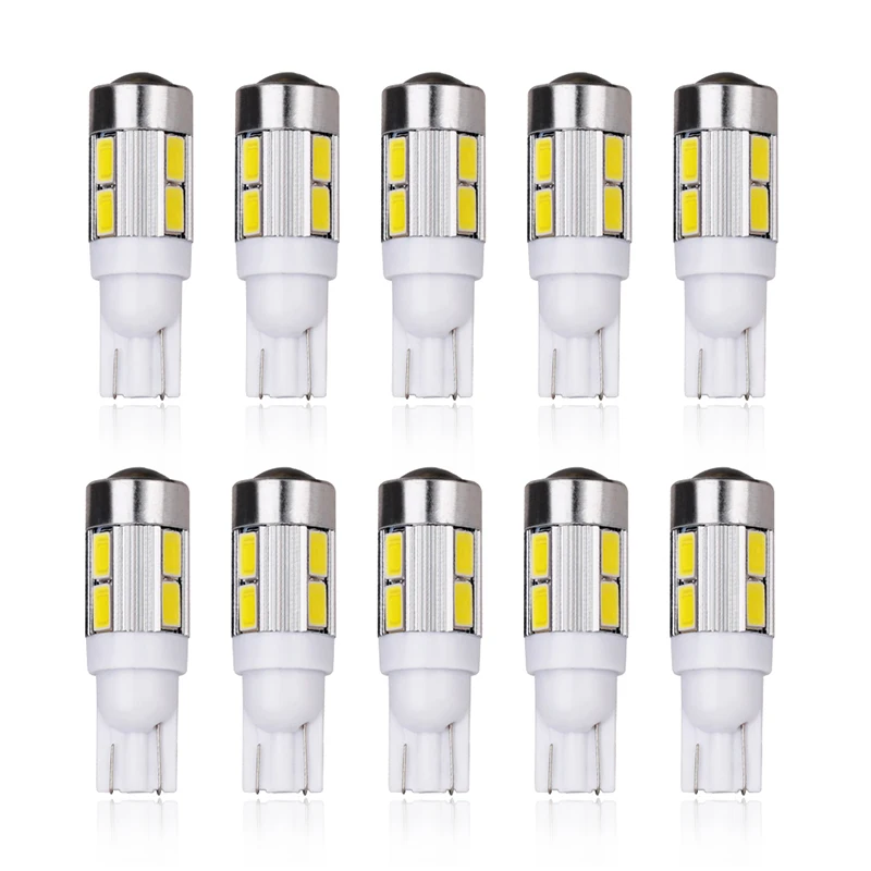 2 шт. Автомобильные светодиодные лампы T10 W5W 168 194 10Smd 12 В