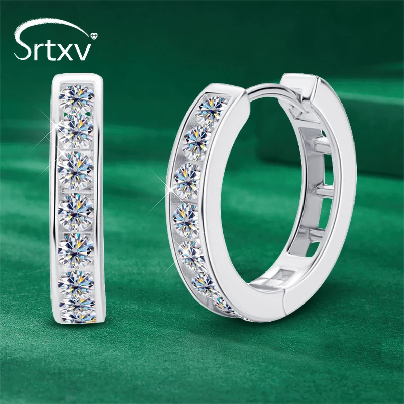 

Серьги-кольца женские из серебра 2,5 пробы с муассанитом 100% мм