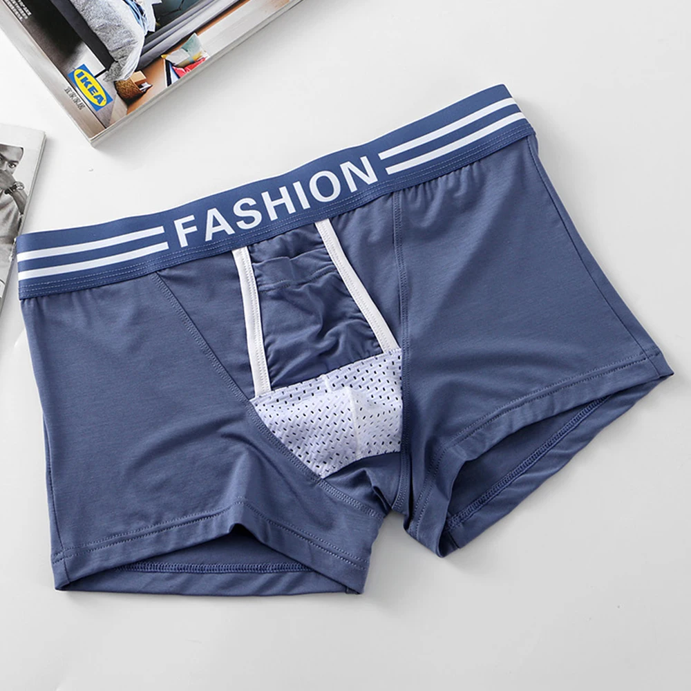 

Men's Boxer Brief Sexy Panties Modal U Convex Pouch Underpants Mesh Boxers Trunks Comfortable Shorts Breathable Underwear