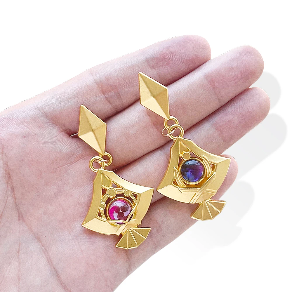 

Game Genshin Impact Earrings For Women Girl Accessories Manga Fans Jewelry Gift Yae Miko Vision Cosplay Prop Anime Lady Earrings