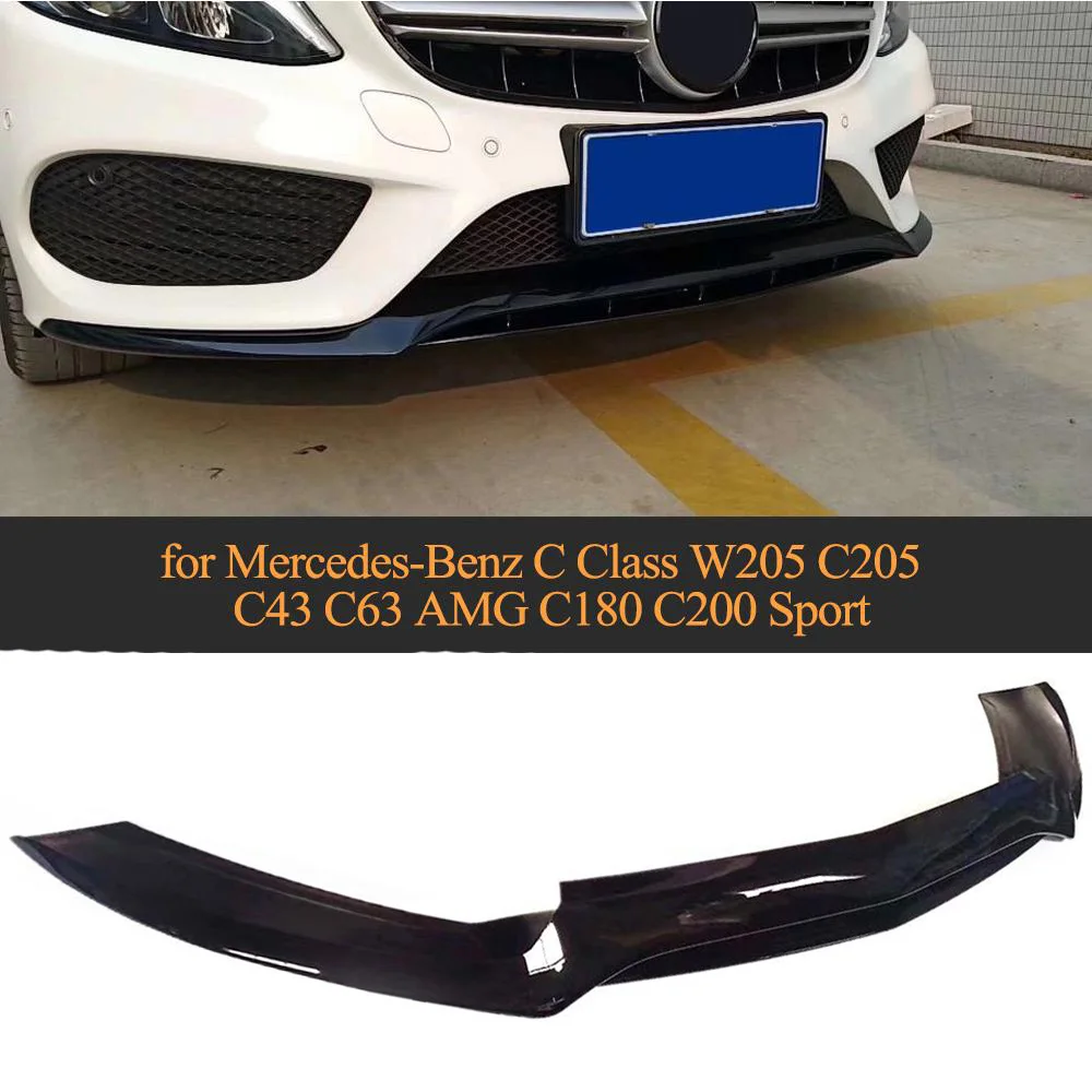 

W205 C43 Car Front Bumper Lip Spoiler For Mercedes-Benz C Class W205 Sport C43 AMG 2015 - 2018 PP Front Lip Splitters