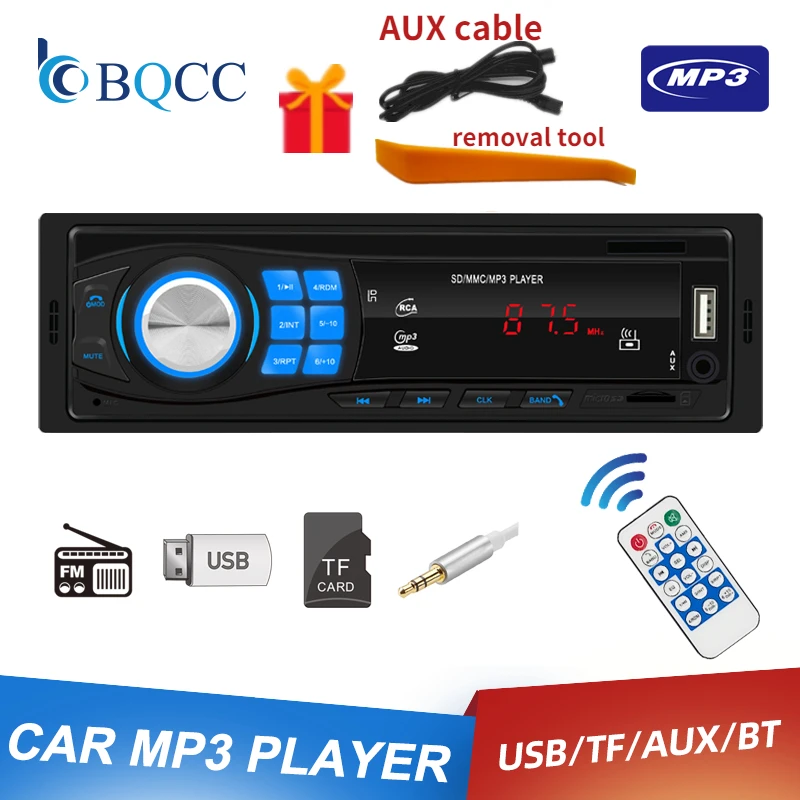 

Автомагнитола, стерео аудио mp3-плеер, 12 В, 1 Din, FM-приемник, Aux-приемник, USB, Авторадио с дистанционным управлением