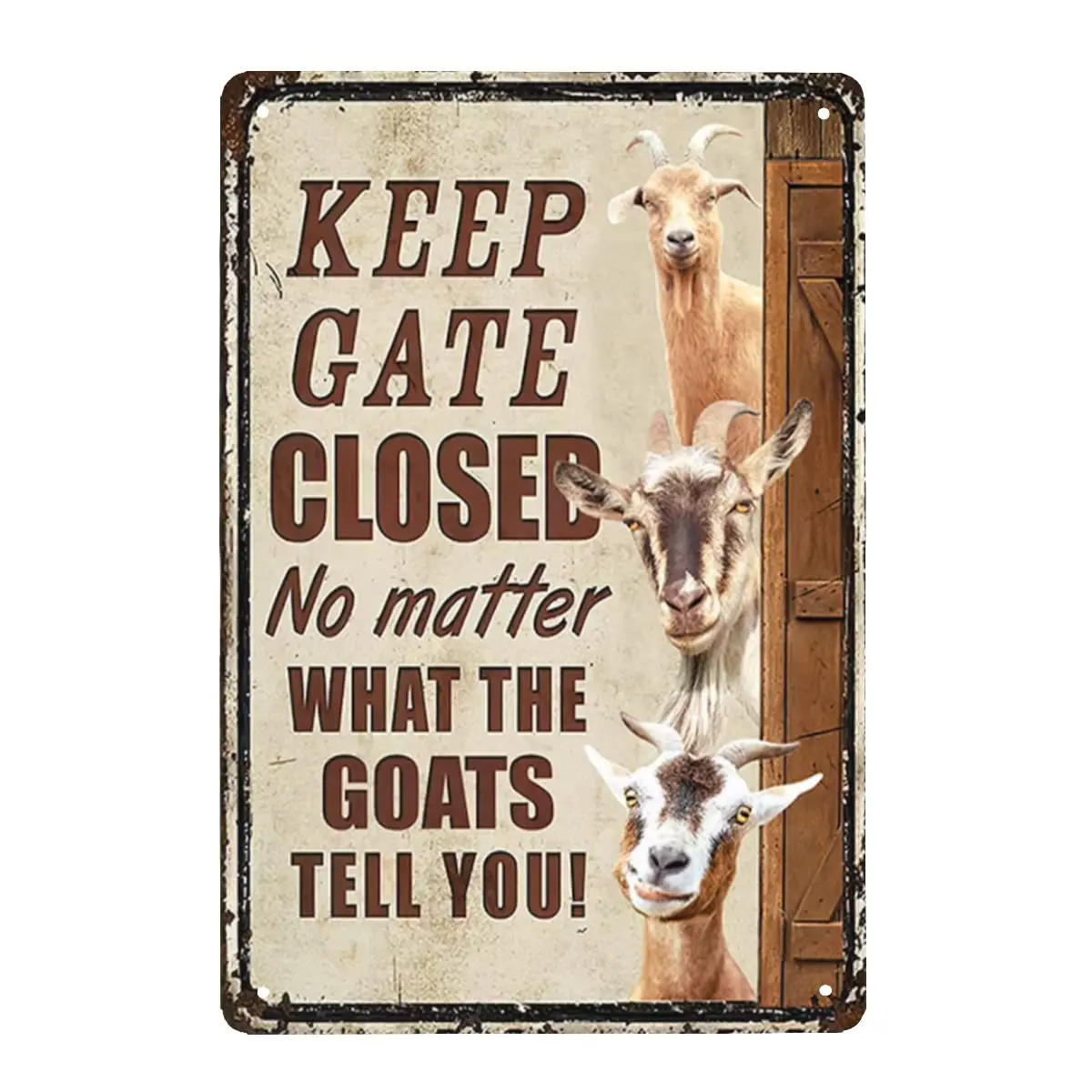 

Chicken Sheep Farm Keep Gate Closed Metal Signs Tin Sign Funny Novetly Caution Sign Metal for Farmhouse Fence House Wall Gate