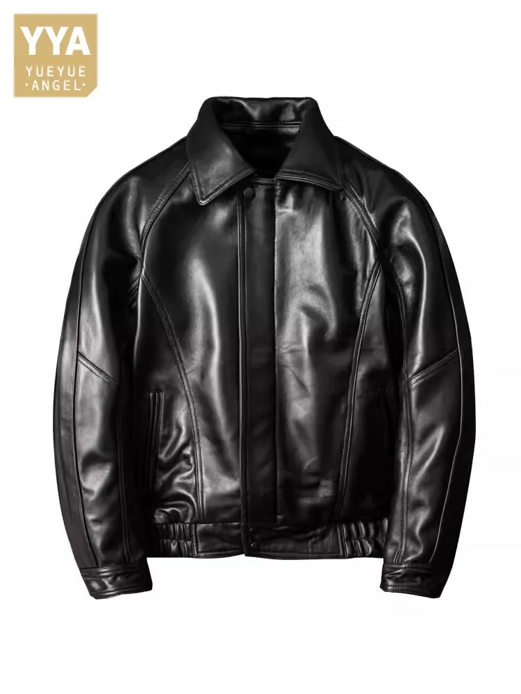 Осенняя женская куртка из натуральной овечьей кожи мотоциклетная ветровка