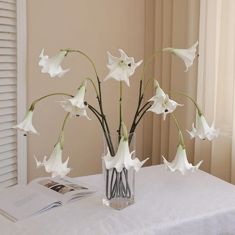 

2Pc Faux 2Head Mandala PU Feel Artificial Flowers for Wedding Decoration Datura Flowers Home Living Room Decor Photography Props