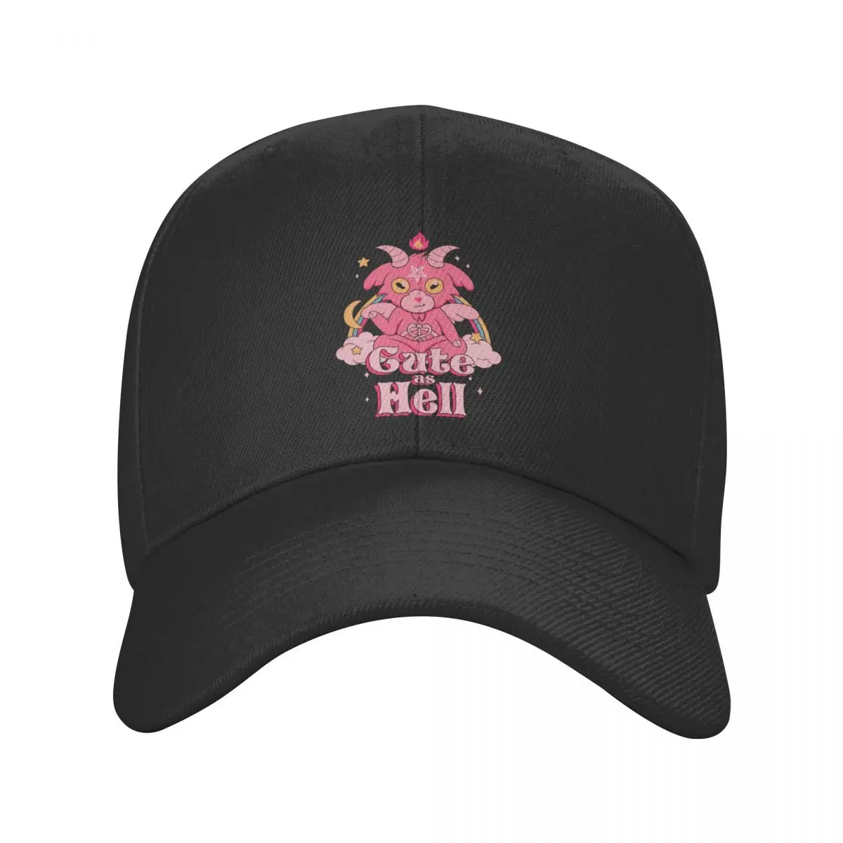 

New Punk Unisex Cute As Hell Baseball Cap Adult Baphomet Satan Adjustable Dad Hat Men Women Hip Hop Summer Hats Snapback Caps