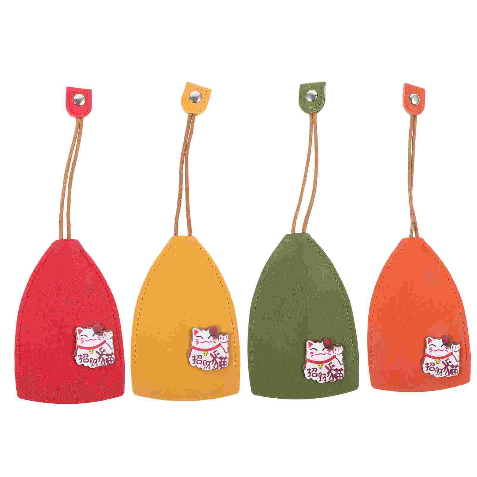 

4pcs PU Car Key Covers Creative Pull out Key Pouches Key Fob Cover Key Covers
