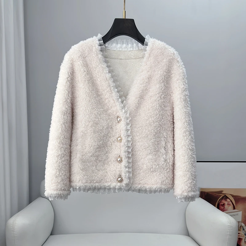 

Новинка 2023, зимнее пальто PUDI из натуральной шерсти и полиэстера, женская дизайнерская теплая мягкая куртка с овчиной CT364