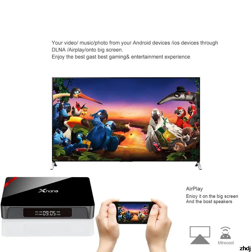 Приставка Смарт-ТВ Amlogic S905X Android 6 0 4K 4 ядра 2 ГГц 1 + 8 Гб Wi-Fi |