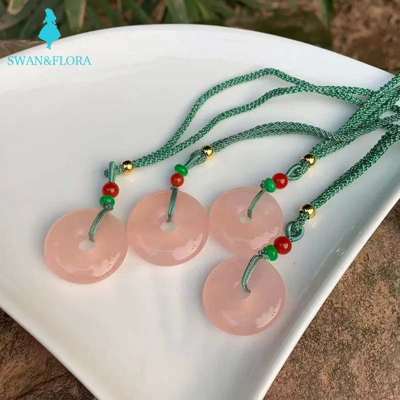 

Natural Stone Pendant Necklace ross quartz High Quality Jewelry Women Gifts Fine