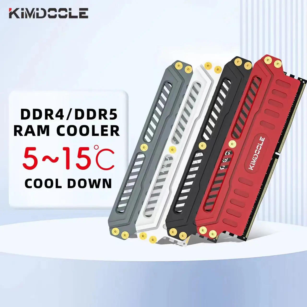 Кулер для оперативной памяти Kimdoole DDR4/DDR5, комплект из 2 радиаторов из алюминиевого сплава, охлаждающий жилет для ПК, ОЗУ «сделай сам»
