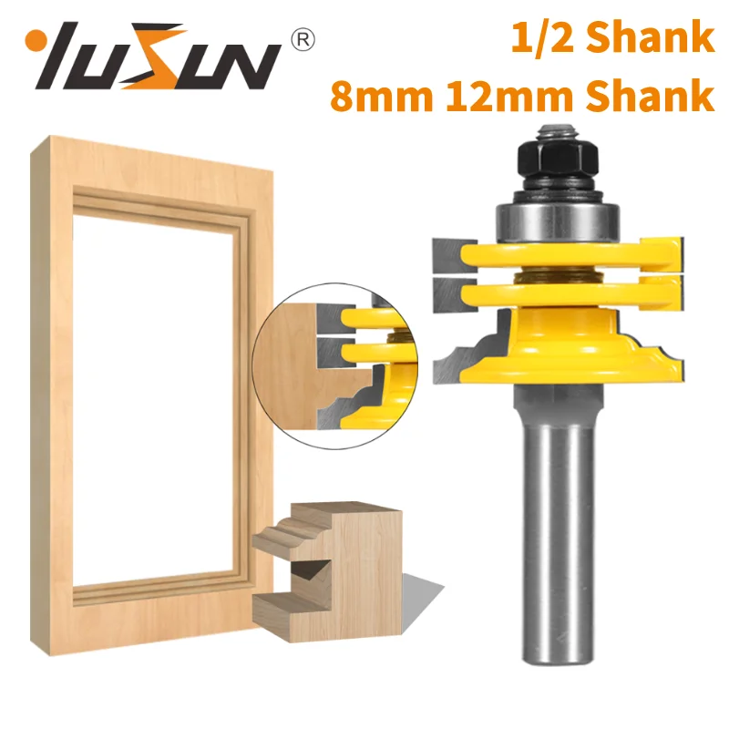 

YUSUN 1PC Glass Door Rail & Stile Reversible Bit Router Bit Woodworking Milling Cutter For Wood Bit Face Mill End Mill