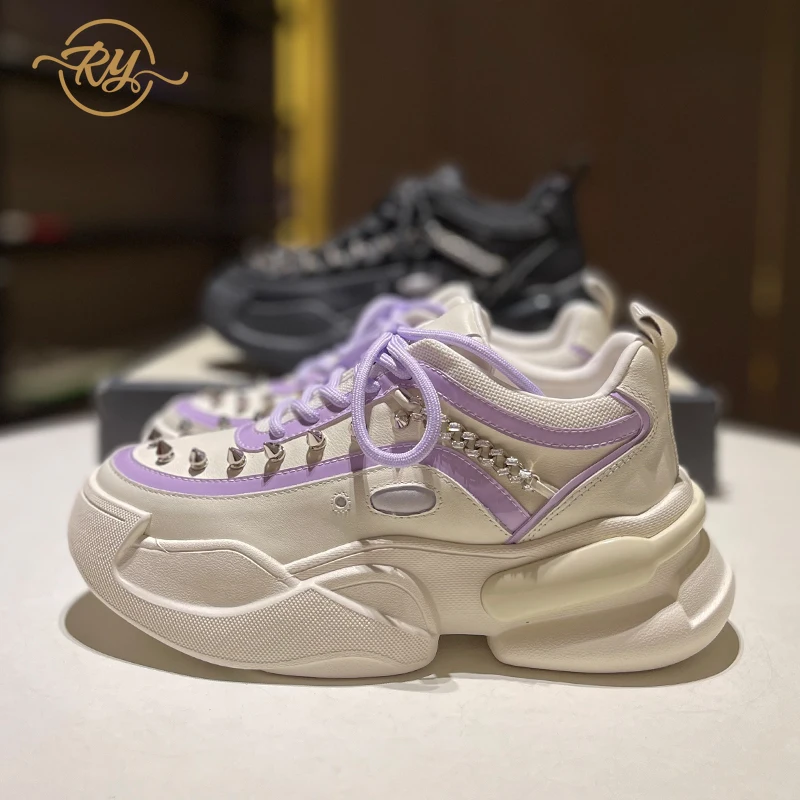 

Женские Оригинальные белые кроссовки на танкетке, новинка весны 2022, стильные весенние кроссовки на платформе, Модные женские кроссовки