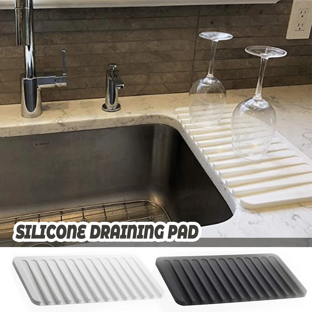 

Kitchen Faucet Mat Sink Splash Guard Silicone Faucet Drainage Mat Drying Pad Kitchen Bathroom Countertop Protection Mat