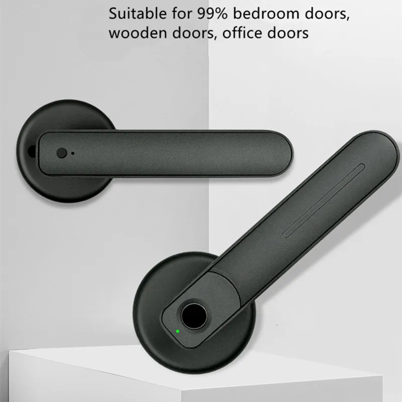 Черный Электронный смарт-замок со сканером отпечатков пальцев двухрежимный