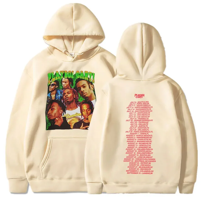 

Толстовка рэп-певица Playboi Cart, толстовки с винтажным принтом в стиле хип-хоп, мужская и женская модная нейтральная свободная толстовка, Толстовка Оверсайз