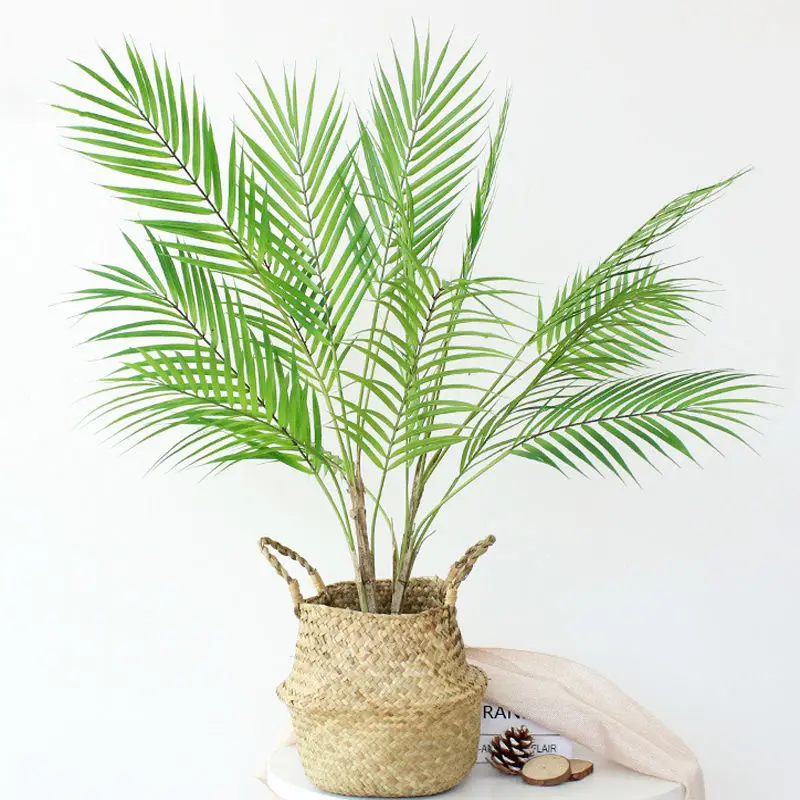 

Bonsai Artificial Palm Trees Tropical Potted Plants Branches Fake Leaves Green For Home Garden Outdoor Office Room Balcony Decor