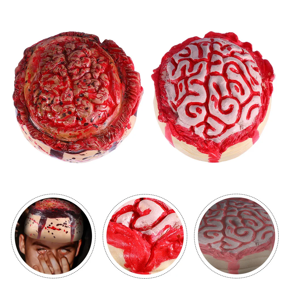 

Bloody Brain Costume Scary Hat Prop Props Horror Zombie Costumesheadpiece Cap Headadults Party Creepy Decoration Outfit Spooky