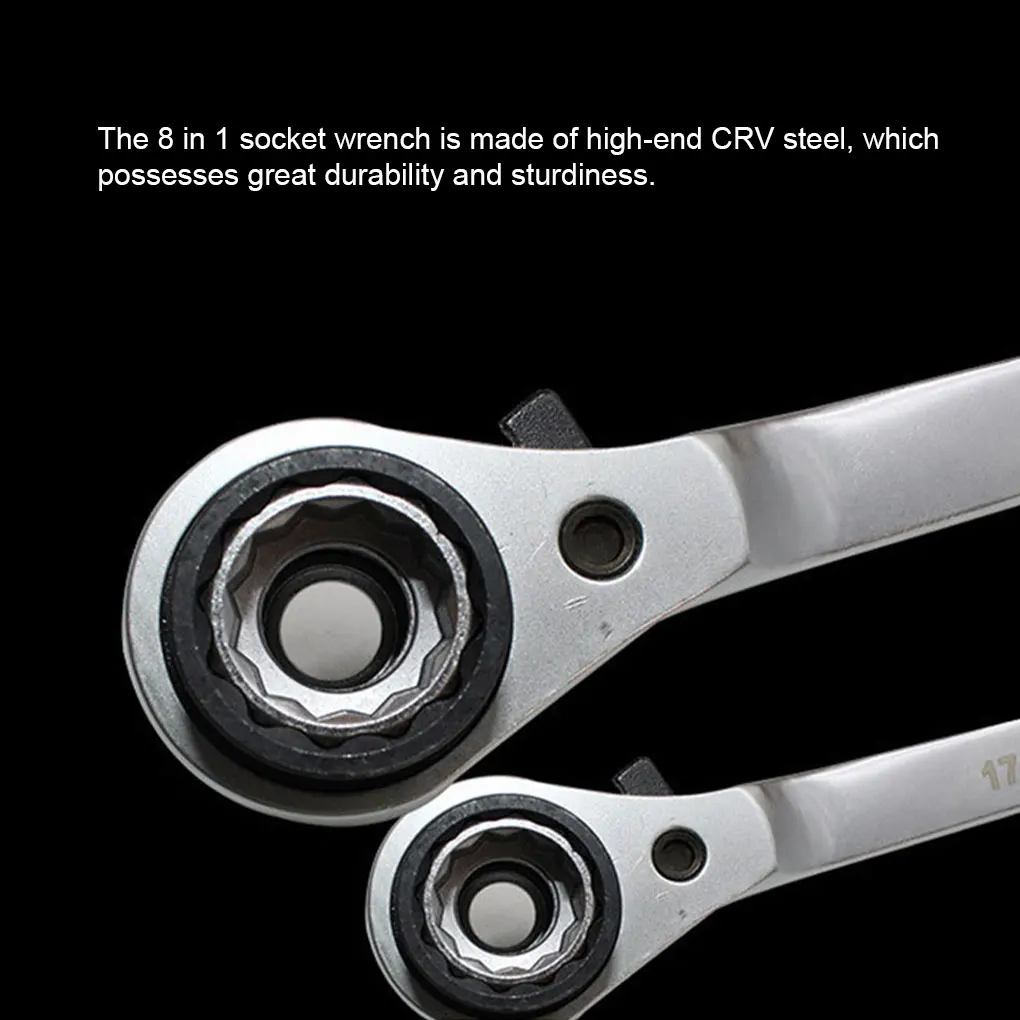 

8 in 1 Wrench Ratchet Wrenches Full-polished for Automobile Maintenance